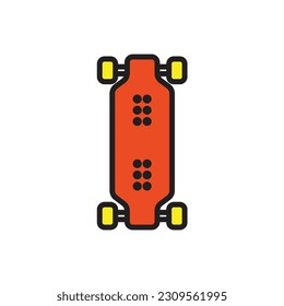 Long Board Icon Vector Illustration