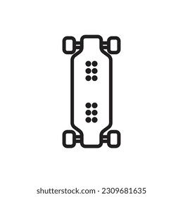 Long Board Outline Icon Vector Illustration