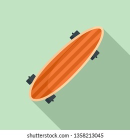 Long board skateboard icon. Flat illustration of long board skateboard vector icon for web design