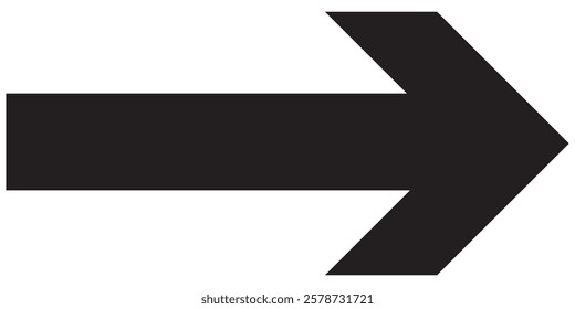 Long Bold Arrow. Black, Red and blue long arrow. Right pointing long arrows. Vector illustration.