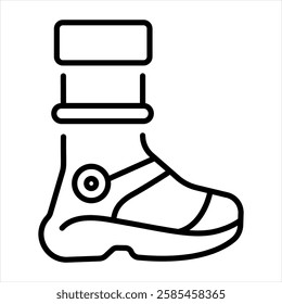 Long boot icon in linear style 