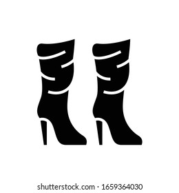 Long arranca icono negro, ilustración conceptual, símbolo plano vectorial, signo de glifo.