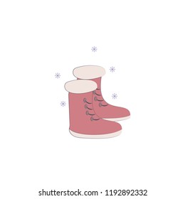 Long boots winter  colored icon. Element of colored winter hand drawn icon for mobile concept and web apps. Detailed Long boots winter  icon can be used for web and mobile on white background
