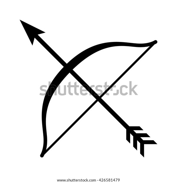 Long Bow Arrow Archery Line Art Stock Vector (Royalty Free) 426581479 ...