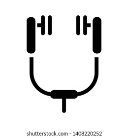 long box earphones. black silhouette 