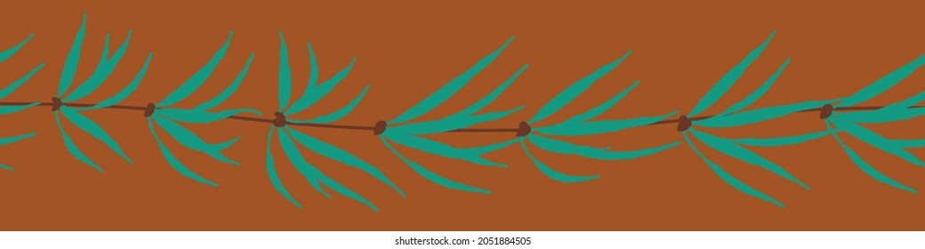 A long branch seamless vector border print