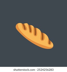 long bread with chocolate cream in flat vector design.