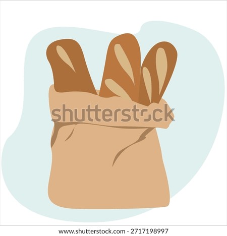 long bread in eating paper. ive long bread in a paper bag