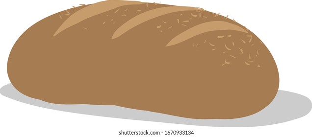 Long bread, illustration, vector on white background.