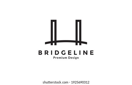 long bridge simple lines logo design vector icon symbol graphic illustration