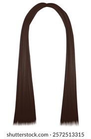 long brown brunette hair .Fashion style