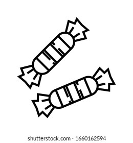 Long candies line icon, concept sign, outline vector illustration, linear symbol.