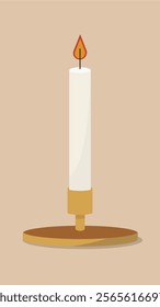 Long candle illustration vector cartoon design