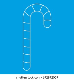 Long candy icon blue outline style isolated vector illustration. Thin line sign