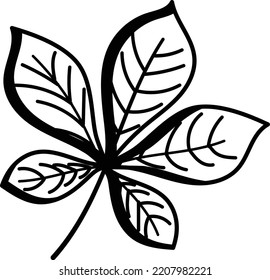long canoe shaped leaves Vector Icon Design, Autumn or Fall activities Symbol, deciduous weather Sign, harvesting season Elements Stock illustration, Brown chestnut or horse-chestnut leaf Concept