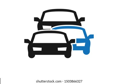 Long car jam traffic icon vector isolated