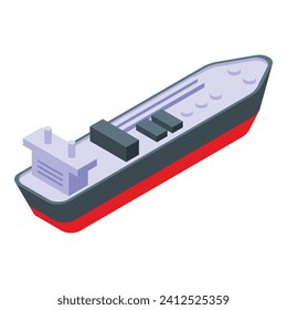 Long cargo ship icon isometric vector. Pipe fuel truck. Lng tanker