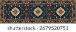 Long carpet, modern Persian carpet pattern, Aztec pattern