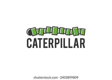 Long caterpillar vector illustration geometric shape style.