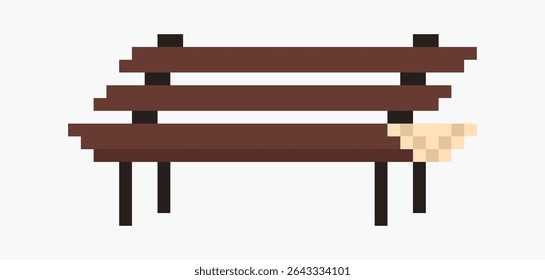 long chair pixel art icon vector illustration.