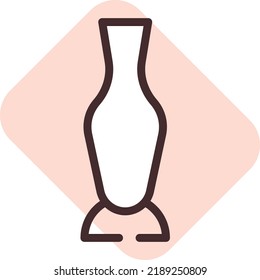 Long clay vase, illustration, vector on a white background.