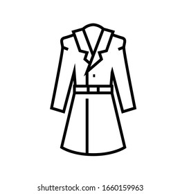 Long coat line icon, concept sign, outline vector illustration, linear symbol.