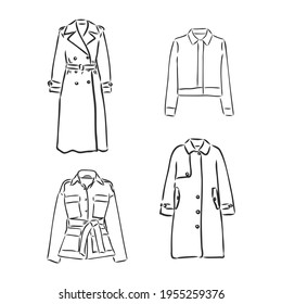 Long coat tech pack design. fashion flat men coat. Velcro Pocket Windbreaker Jacket Mockup Design outline isolated tech pack in white background.