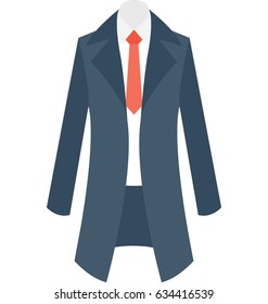 Long Coat Vector Icon 