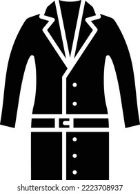 Long Coat vector icon. Can be used for printing, mobile and web applications.
