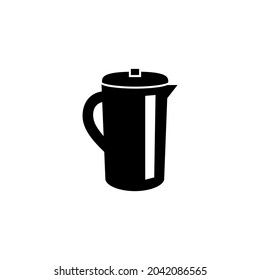 Long Coffee Pot Silhouette Icon On White Background