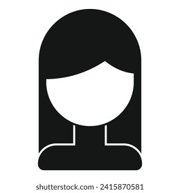 Long coiffure wig icon simple vector. Face fashion. Cute lady fashion