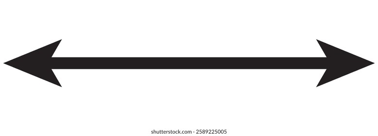 long color double faced arrow pointing right icon vector