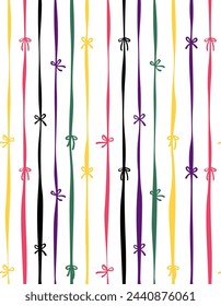 Long Colorful Ribbons Seamless Pattern