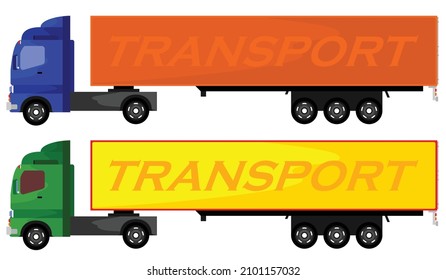 ilustración vectorial del camión de contenedores largos