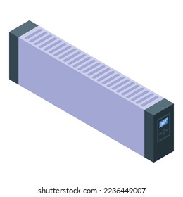 Long convector icon isometric vector. Room radiator. Energy service