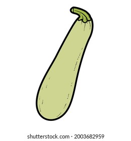 Long courgette zucchini color variation for coloring page isolated on white background