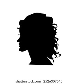 Long curly beautiful female hairstyle vector symbol