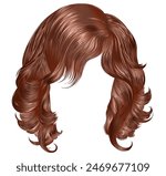 long curly hairs    ginger redhead  colors  .
  beauty fashion style . wig .