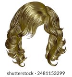long curly hairs  light blond  colors .  beauty fashion style . wig .