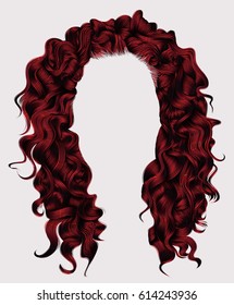 long curly hairs rad colors .  beauty fashion style . wig .