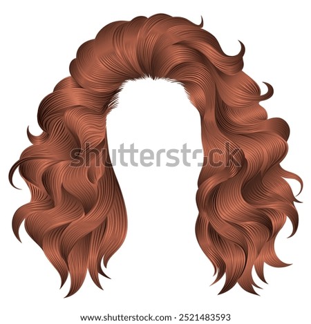 long curly hairs red colors  .  beauty fashion style . wig .