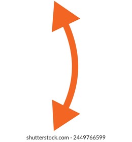 Long curve arrow blue and red set