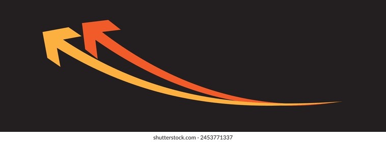 Long curve arrow business financial goal background design template. Investment economy value growth concept. design eps 10