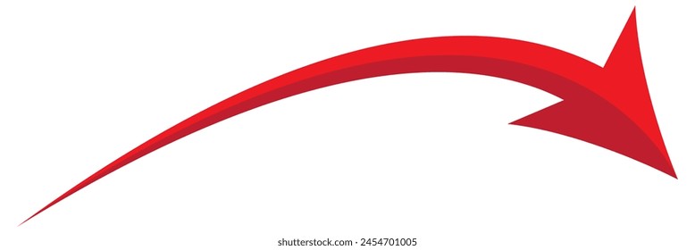  Long curve arrow business financial goal background design template. Investment economy value growth concept.