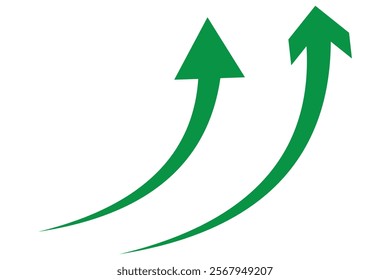 Long curve arrow business financial goal. Investment economy value growth concept.