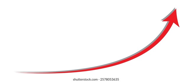 Long curve arrow business financial goal background design template. Investment economy value growth concept.
