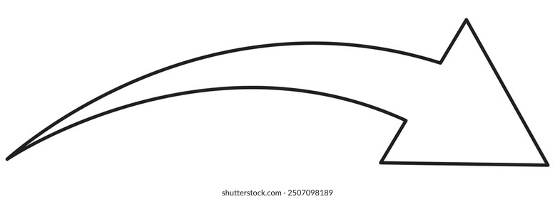 Long curve arrow Graphics design 