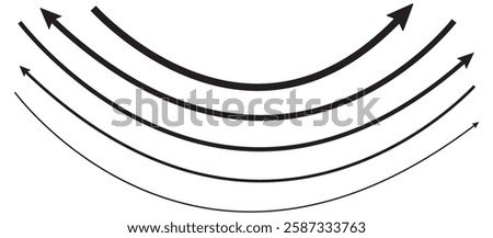 Long curve arrow icon. Curved arrow icon isolated on white background. Black long curve arrow icon vector. Black curve arrow icon vector illustration .