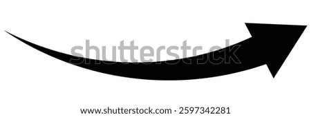 Long curve arrow icon. Long arrow. Curved arrow icon isolated on white background. Long curve arrow icon vector illustration. EPS 10