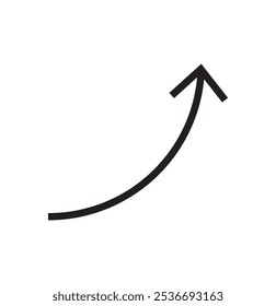 Vetor de ícone de seta de curva longa. seta de seta preta ícone vetor. seta longa para design de aplicativo e interface do usuário.